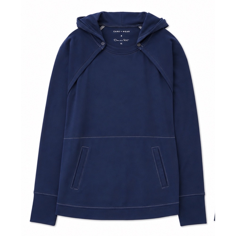 Oscar de la Renta x Care+Wear Navy Port Access Performance Hoodie Womens XL